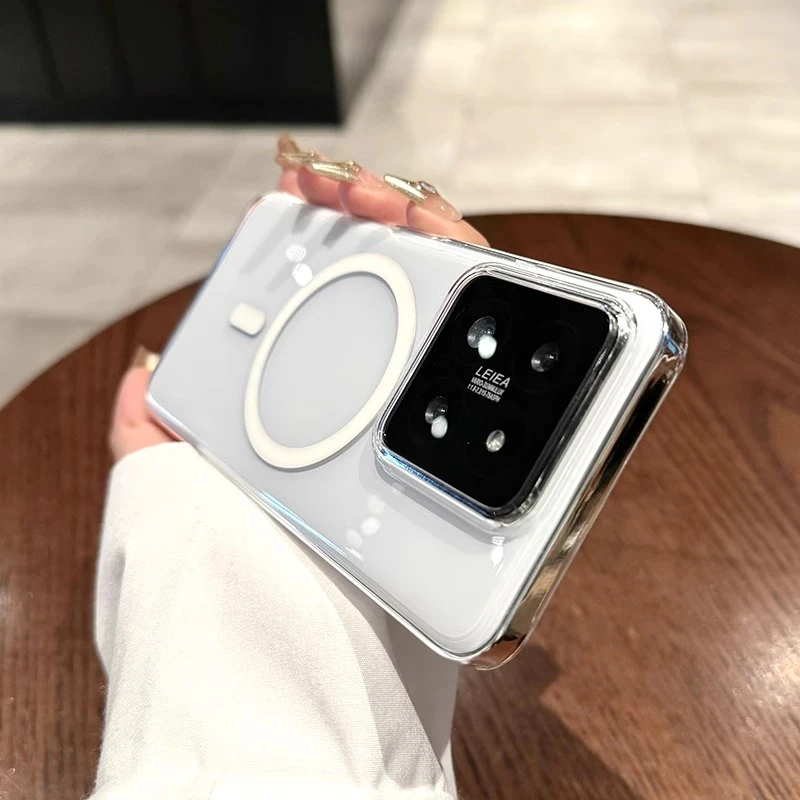 14小米13手机壳不包镜头14Pro大孔透明13Pro全硬硬边散热超薄硬壳