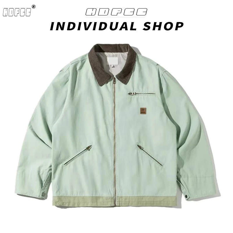 美式复古翻领工装外套女春秋季新款设计感oversize宽松夹克上衣潮