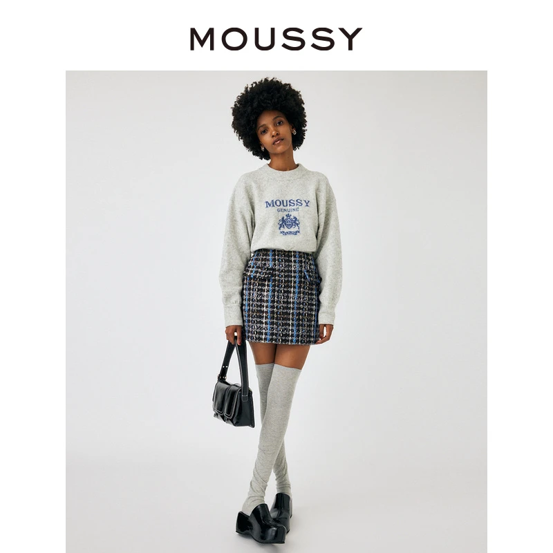 MOUSSY 春季新品非正式学院风短款百褶裙半身裙010GAK30-5470