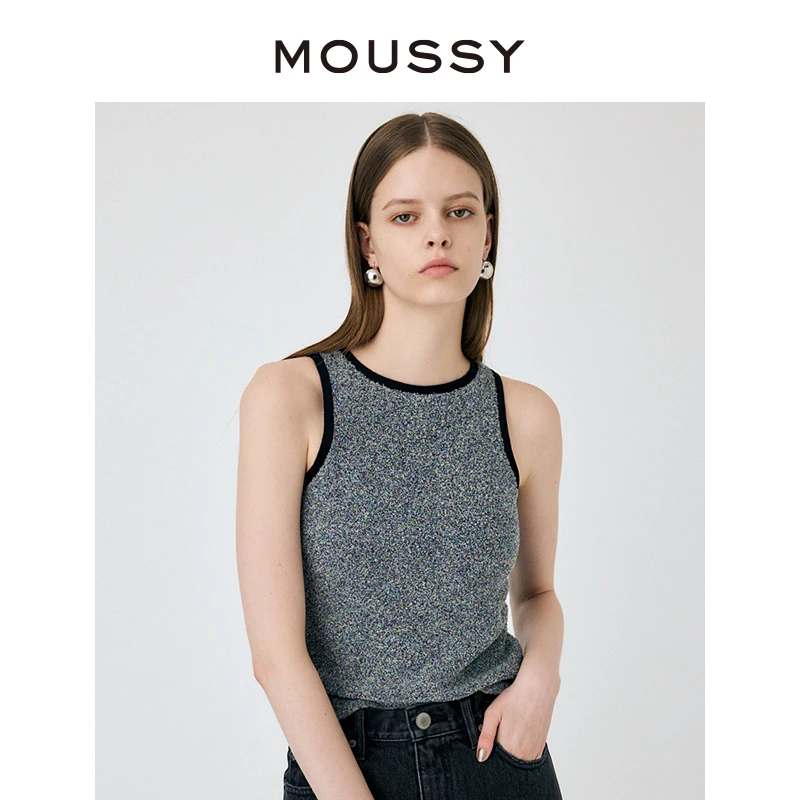 MOUSSY 2024夏季正反两穿设计感系带背心小上衣010HAH70-5021