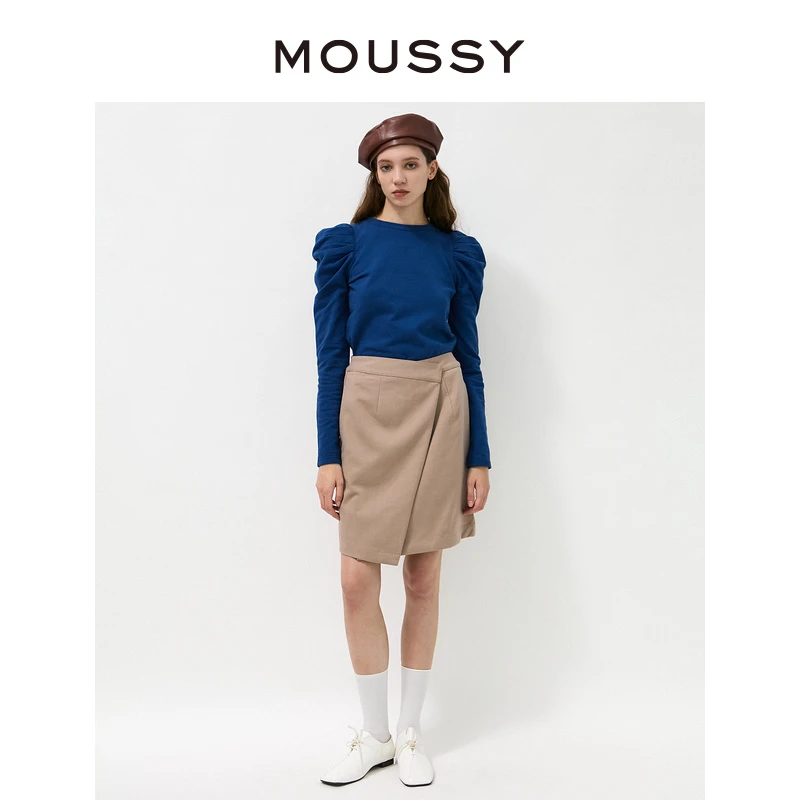 【达人专享】MOUSSY 通勤错位设计感西装半身裙女010EAK30-7710