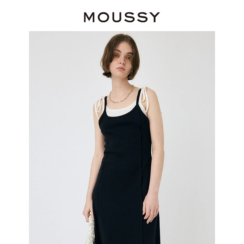 MOUSSY 2024两件套针织连衣裙夏季设计感通勤风010HSC83-1471