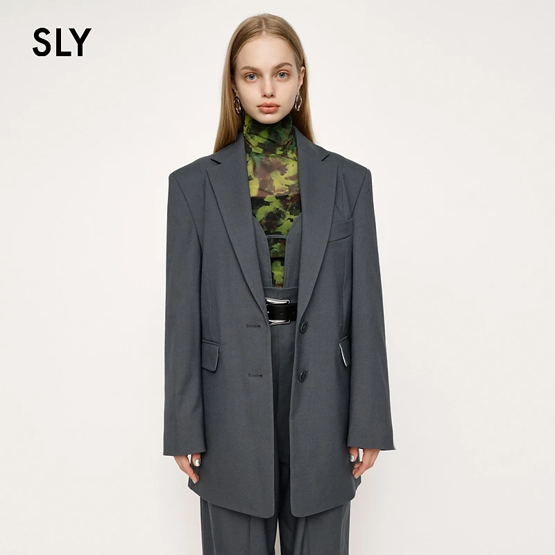 【达人专享】SLY 休闲通勤中性风慵懒感外套女030GAY30-0660