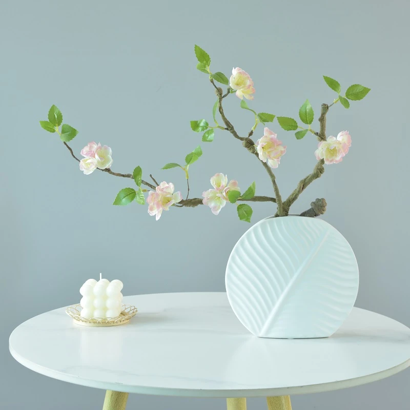 新中式高档禅意梅花客厅桃花插花装饰假花玄关摆件客厅桌面仿真花