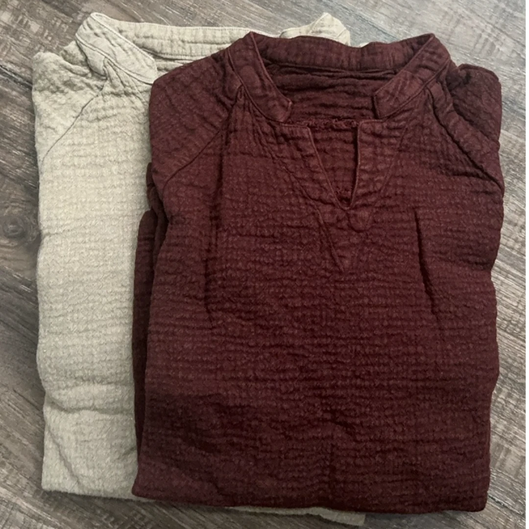 胸围140衣长57～65雨露麻v领口麻衫