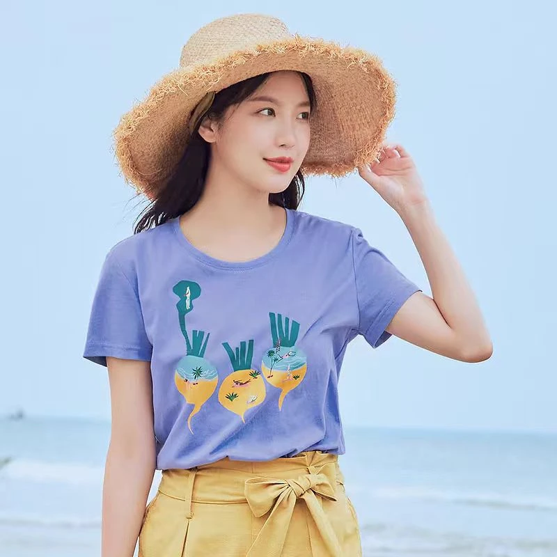 【欧若智性风】茵曼短袖T恤可爱逗趣印花学生上衣18322577