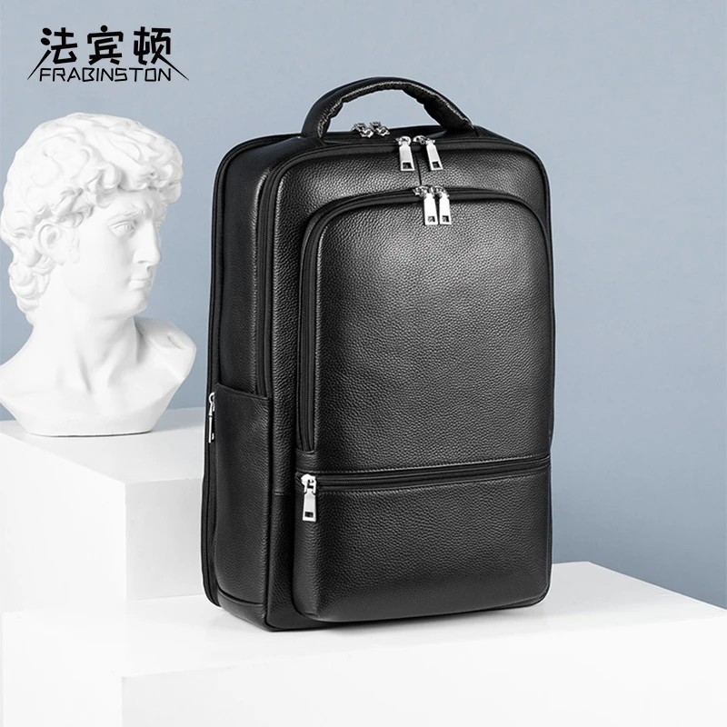 法宾顿头层牛皮高品质双肩包真皮大容量防水电脑包百搭轻奢商务包