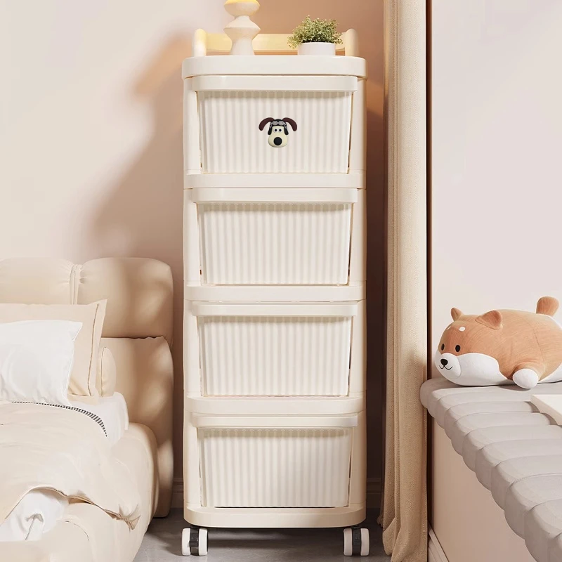 零食收纳柜推车置物架婴儿用品收纳柜家用抽屉式多层可移动收纳架