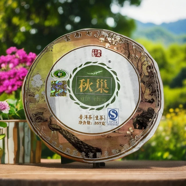 七彩凤巢秋巢2012年云南景迈山古树普洱茶十二年陈化生普山野气强