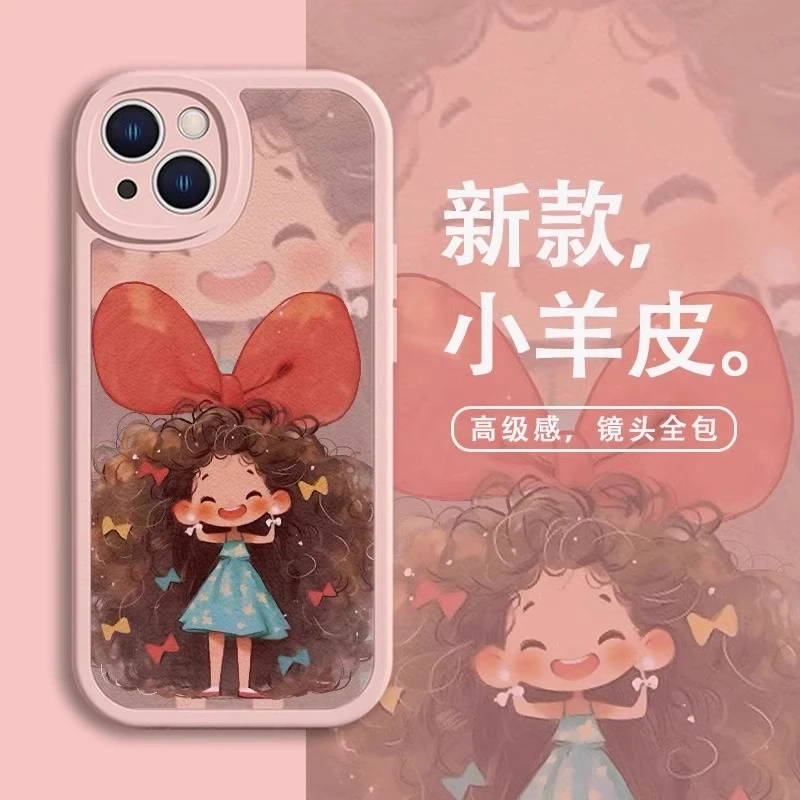 蝴蝶结女孩适用苹果15promax手机壳高级感iphone14plus保护套可爱