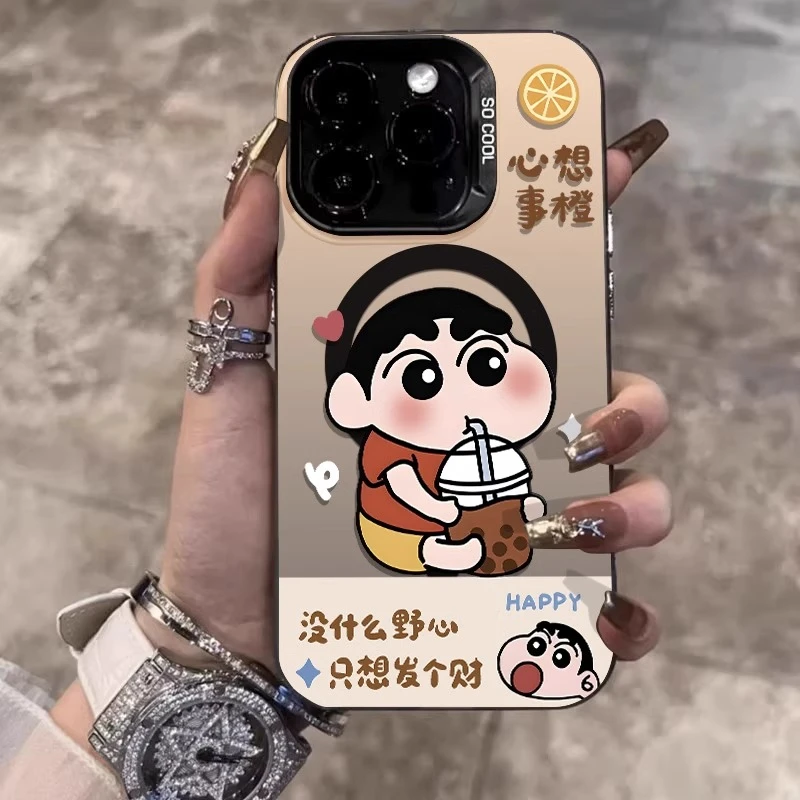 只想发财适用苹果15promax手机壳可爱iPhone14pro个性创意磁吸13p