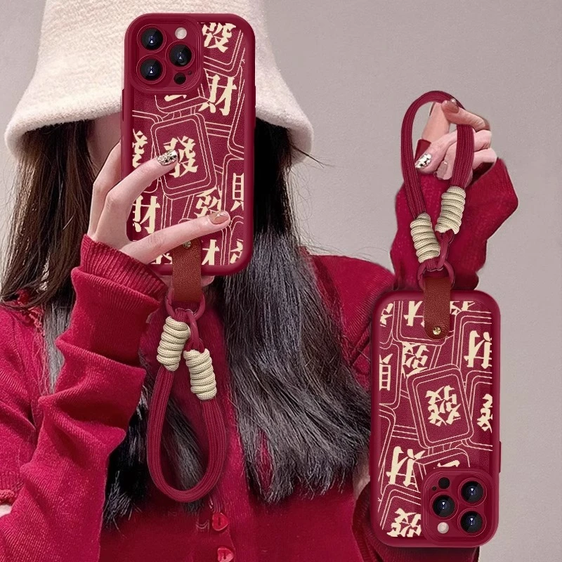 适用苹果16promax秋冬手机壳2025新款新年iPhone15發财plus轻奢14