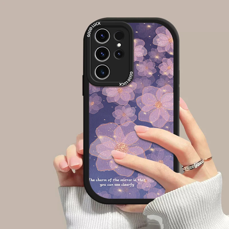 月光花朵适用三星s24ultra手机壳s23plus+情侣s22潮牌s21奢华小众