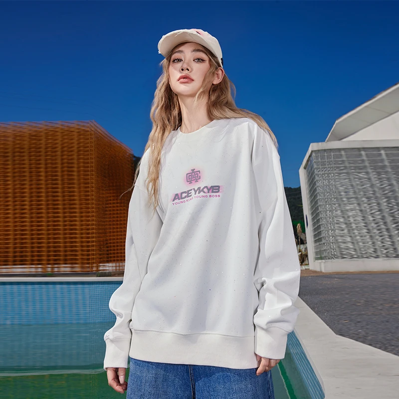 YKYB新款细闪反光男女同款卫衣休闲宽松情侣上衣Y43NWY062