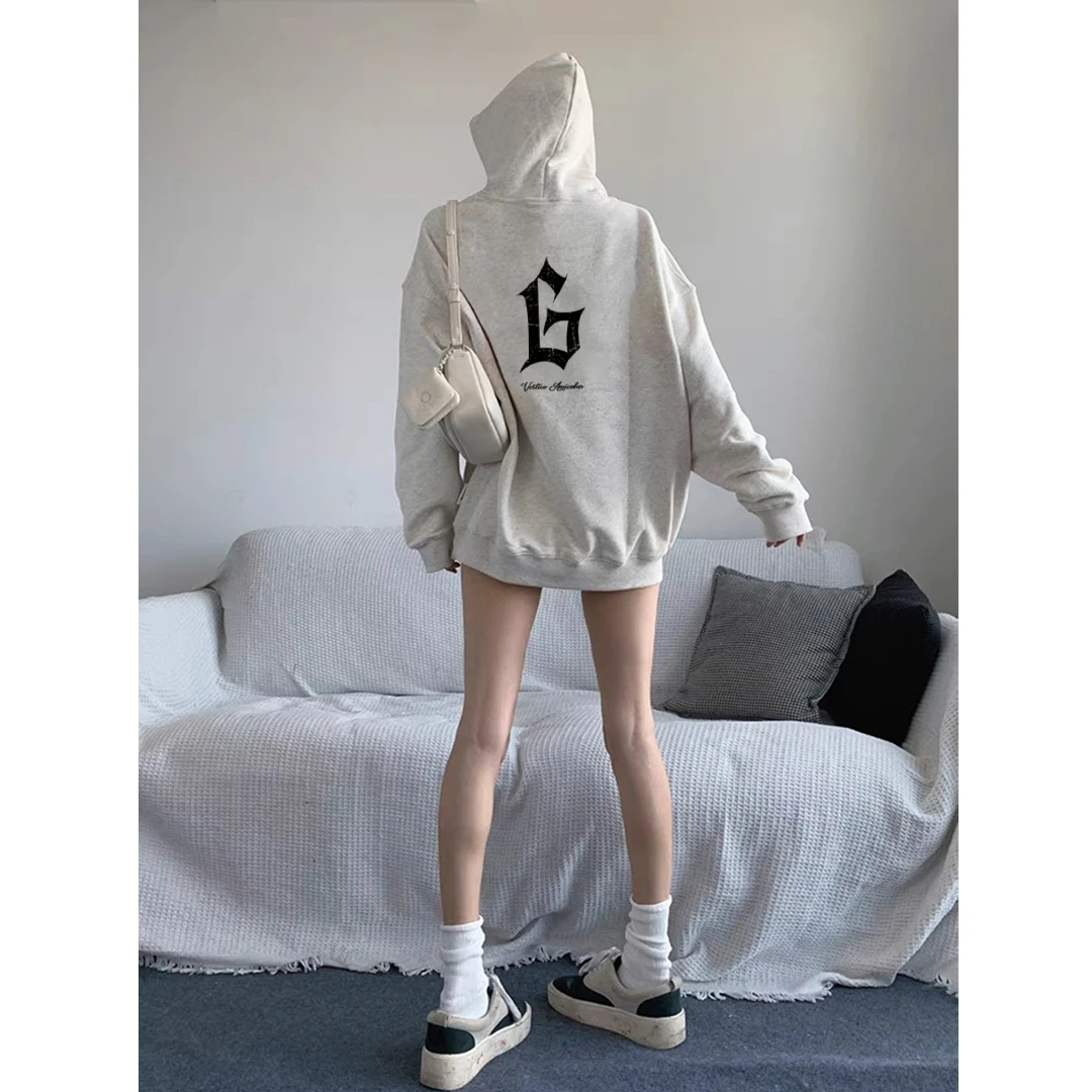 原创潮牌加绒加厚款450克重磅连帽圆领卫衣男女同款情侣YW013