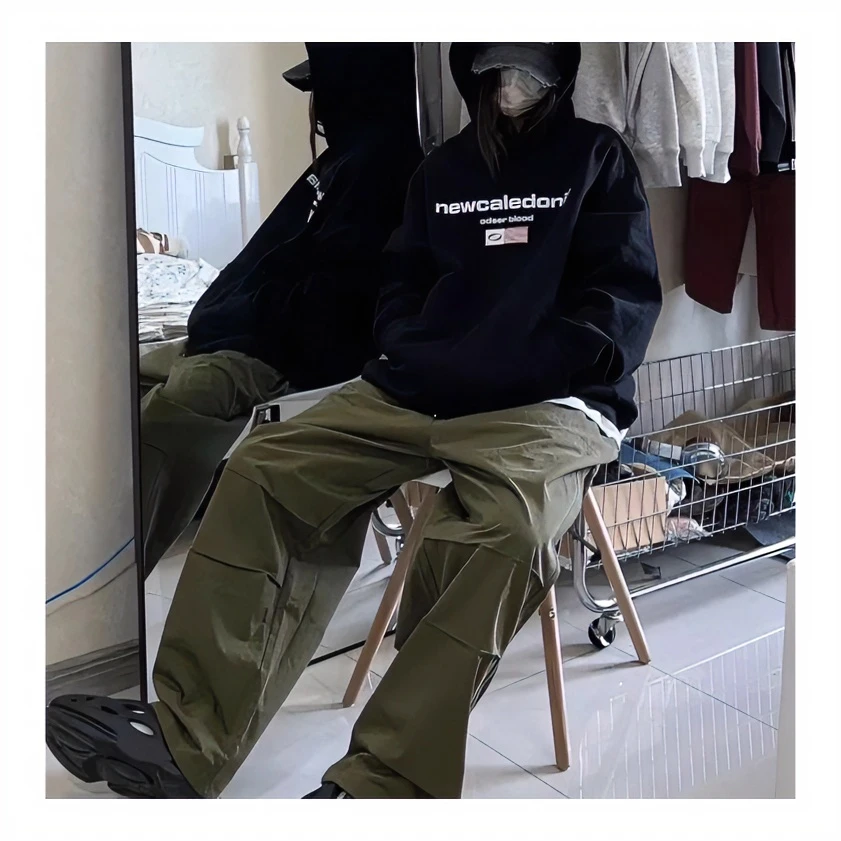 潮牌设计感美式复古重磅上衣男女同款情侣款ins连帽卫衣时尚休闲