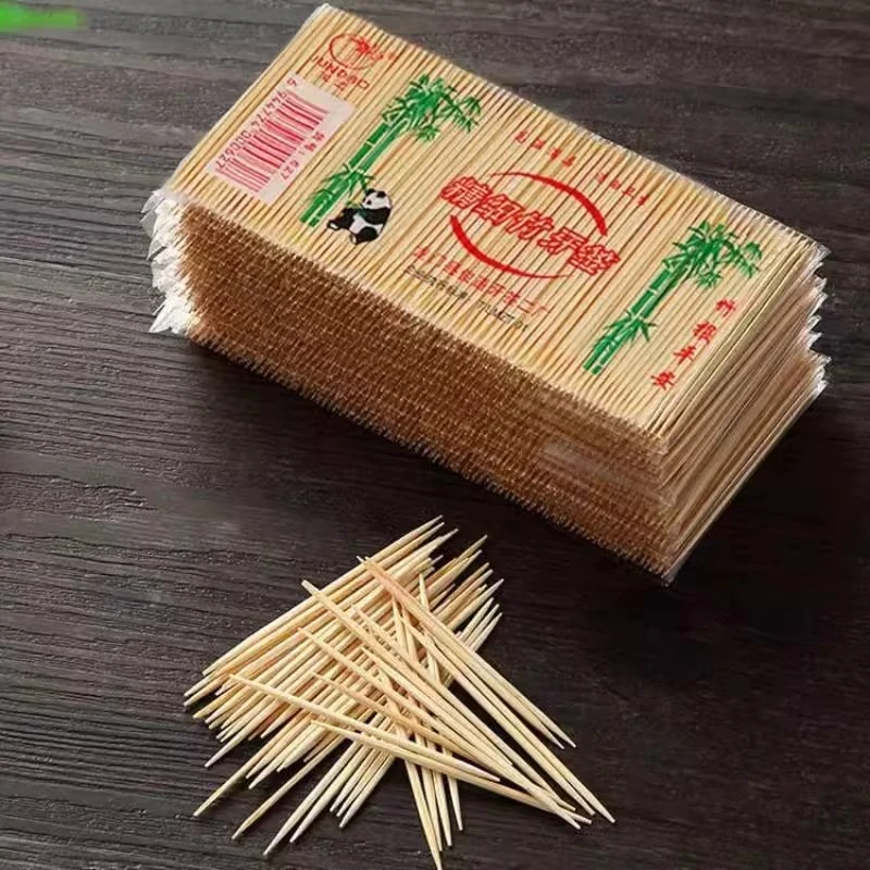 双头牙签一次性袋装竹制剔牙签家用便携餐厅饭店酒店吃水果签