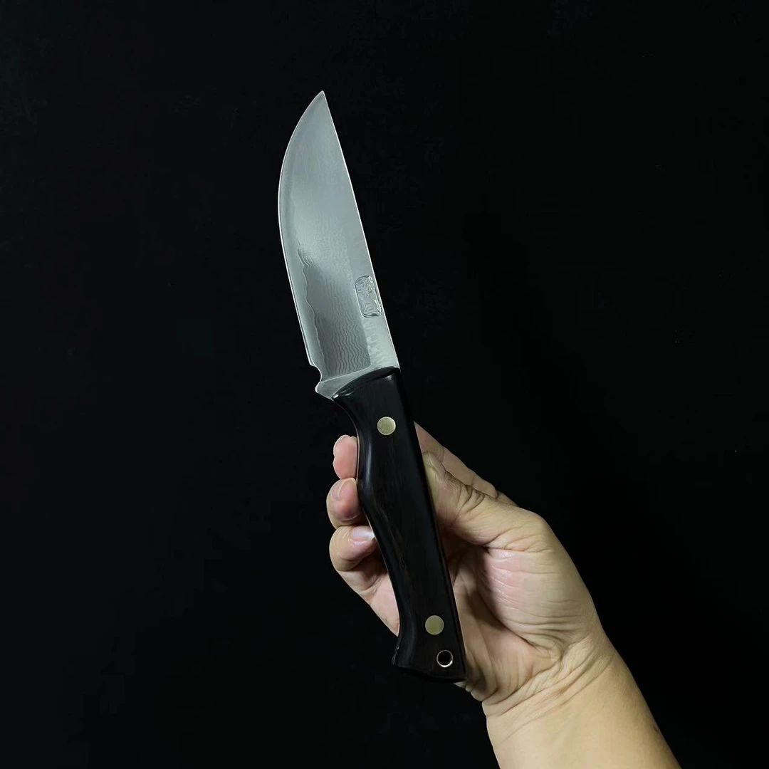 老布B2-911夹钢百炼钢户外小直刀不生锈水果刀