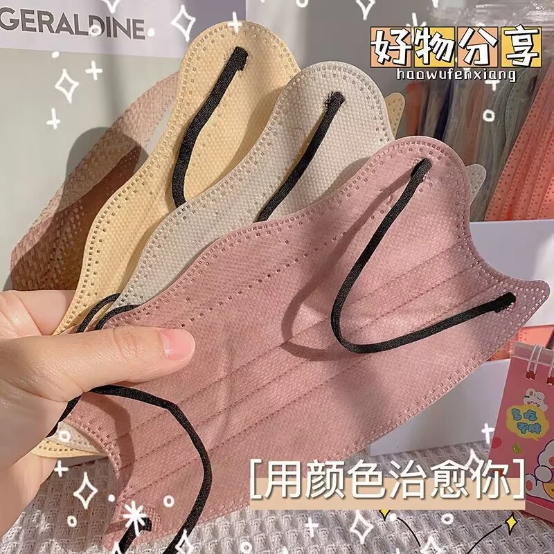 网红护眼角高颜值蝶形独立包装时尚一次性三层防护口罩潮款个性