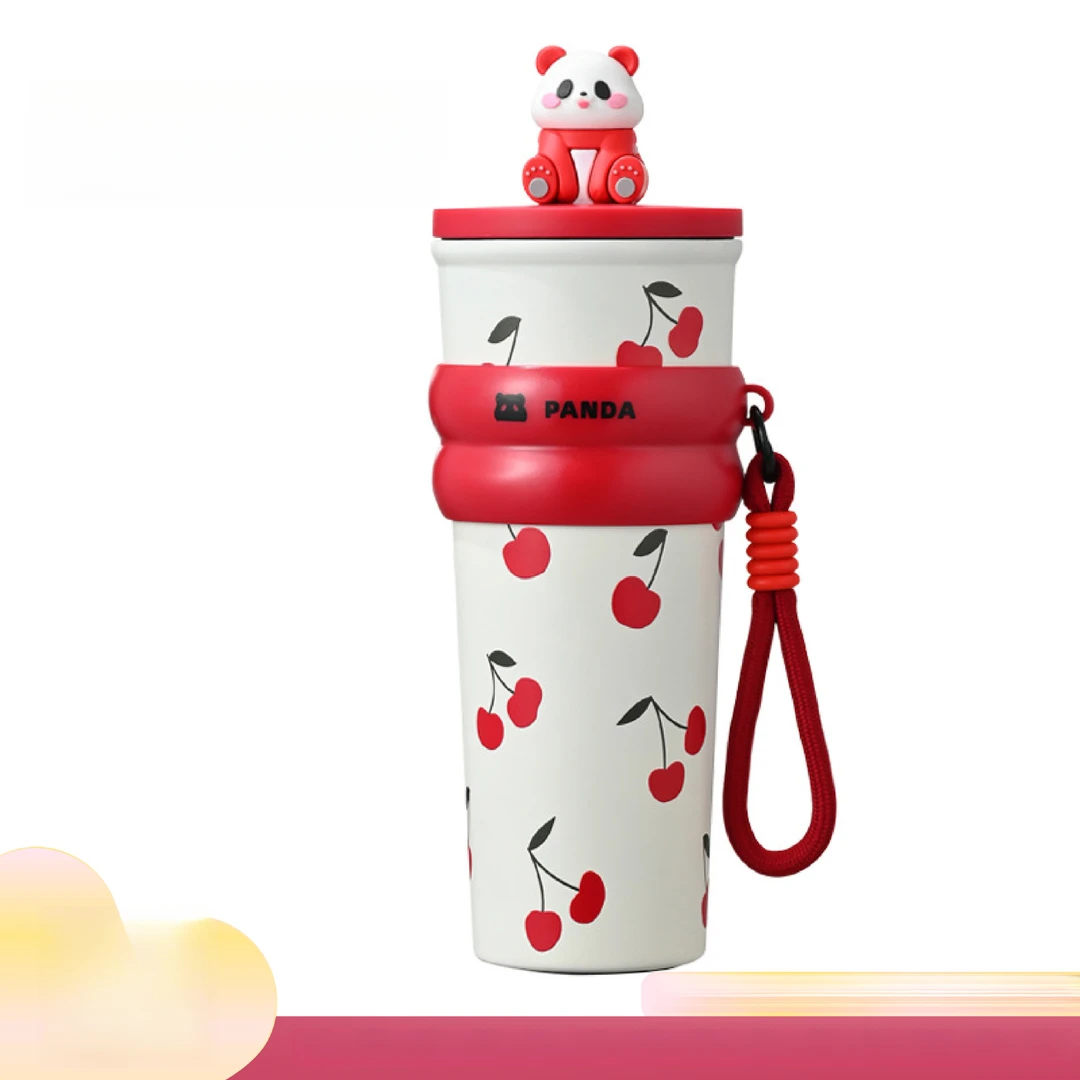 可爱公仔保温杯高颜值咖啡杯女生大容量吸管杯子便携卡通保冷水杯