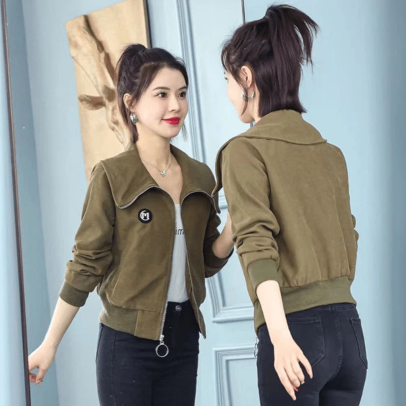 加绒/不加绒春秋新款百搭小香风短外套女休闲棒球服夹克风衣