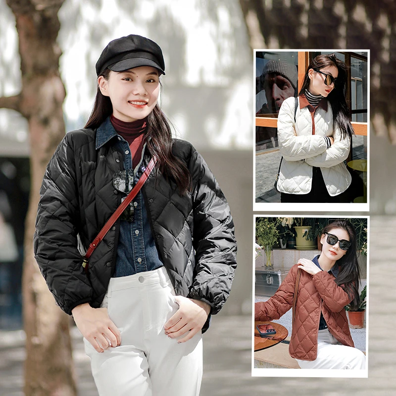 谭飞云朵鹅绒服冬季新款小个子短款白鹅绒轻薄羽绒服女