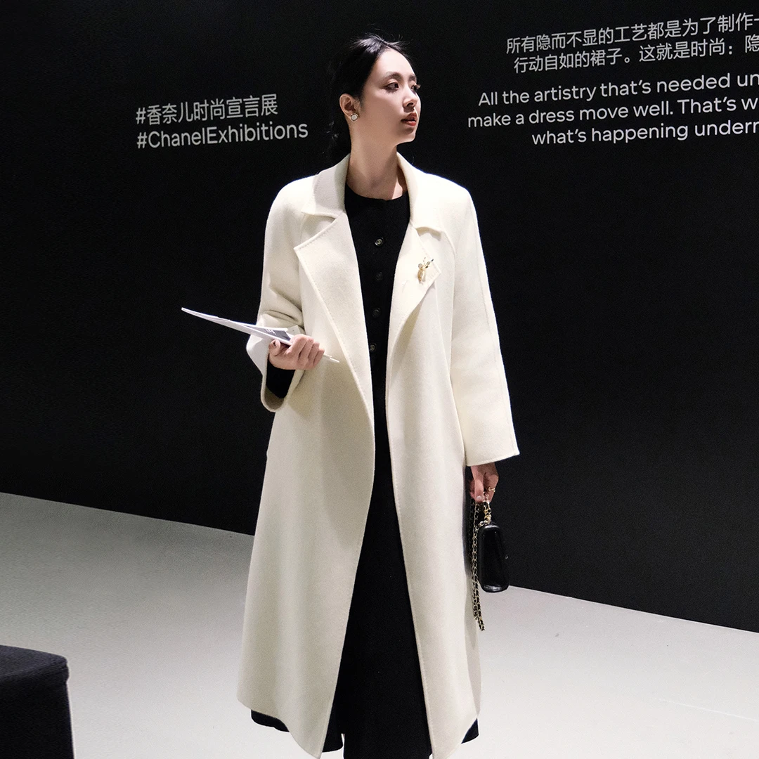 谭飞白玉兰大衣冬季新款老钱风复古时髦羊毛毛呢外套女士