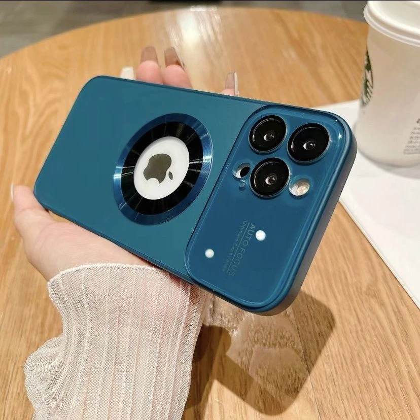 适用苹果16promax手机壳大视窗磁吸雾感磨砂苹果15露标纵享丝滑壳