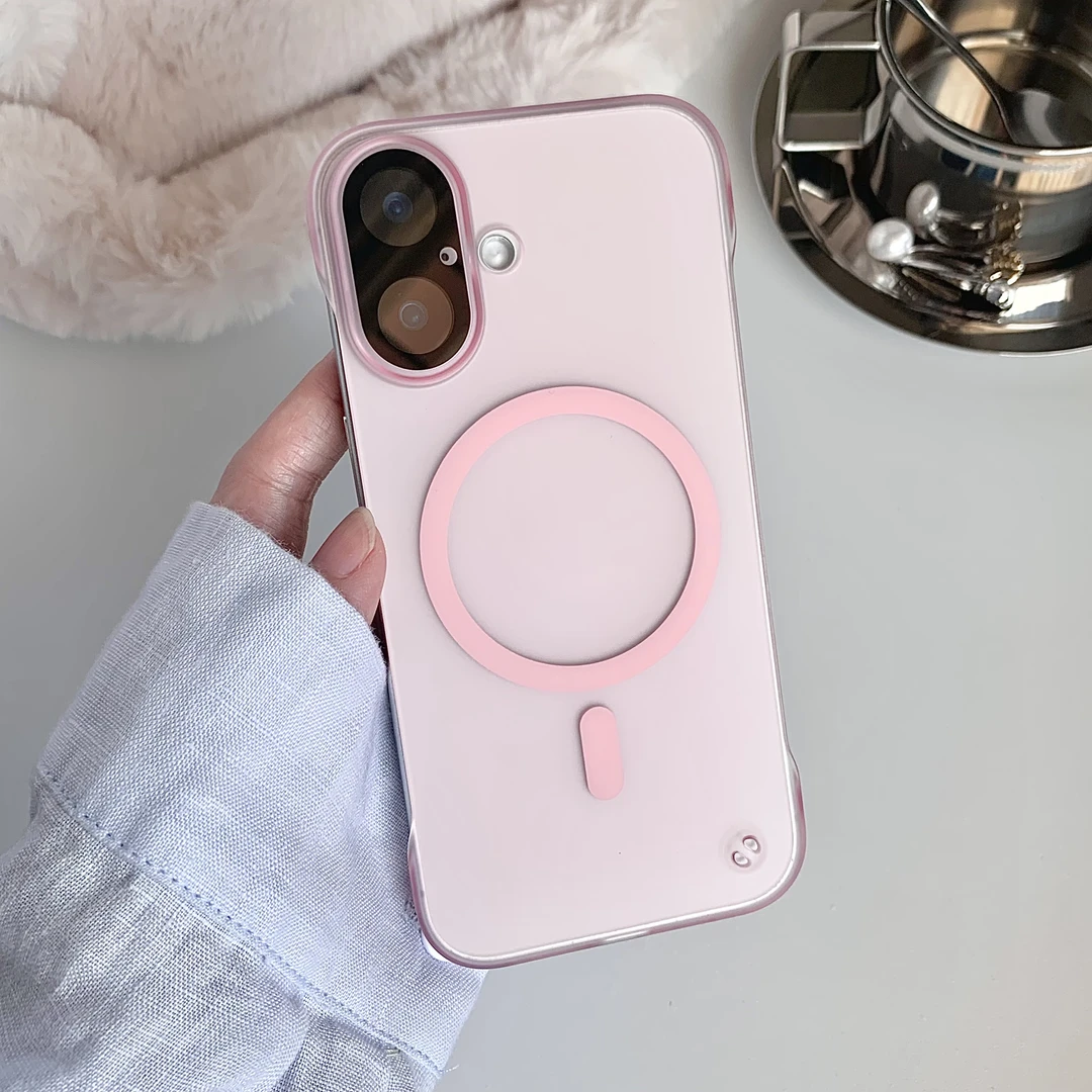 适用苹果16promax手机壳无边框磁吸苹果15自带镜头膜防摔保护壳14