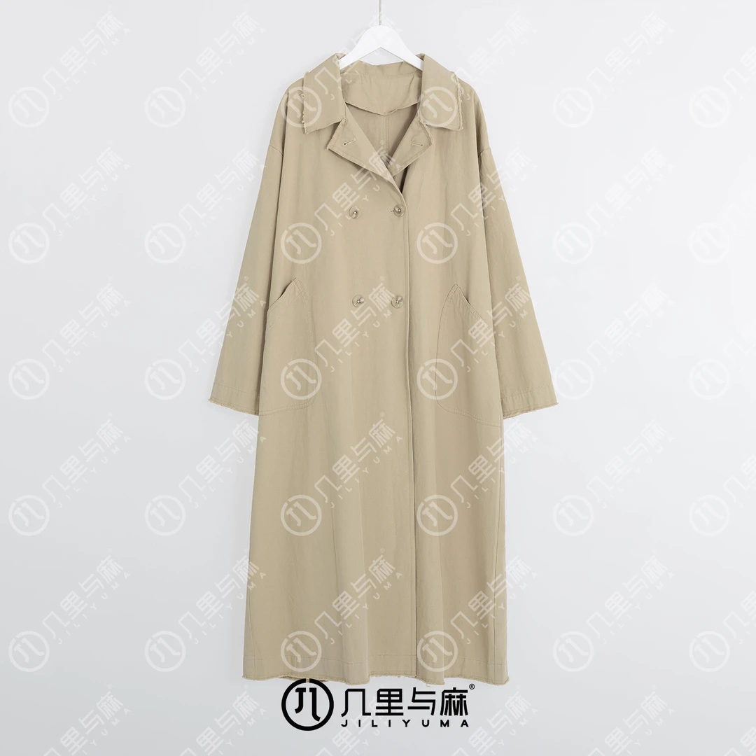 （几里）村拗兮-纯色气质百搭风衣 衣长117.5 胸围124 1072732