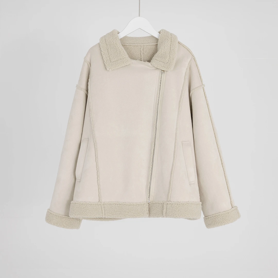 （几里）时尚休闲翻领百搭气质短外套 衣长61 胸围153 116124