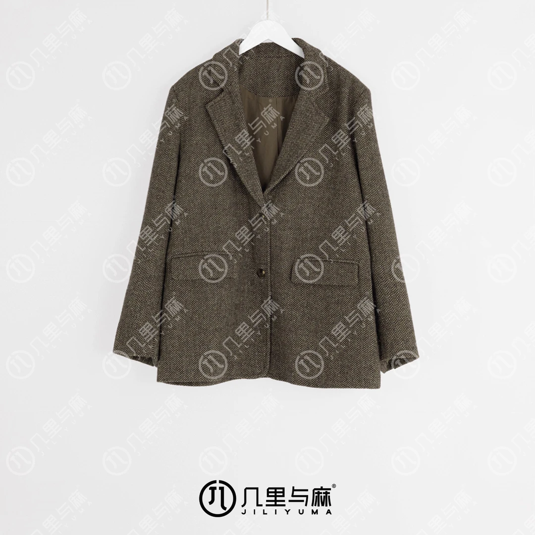 （几里）飞鸟集-时尚简约长袖外套 衣长68 胸围122 1080225