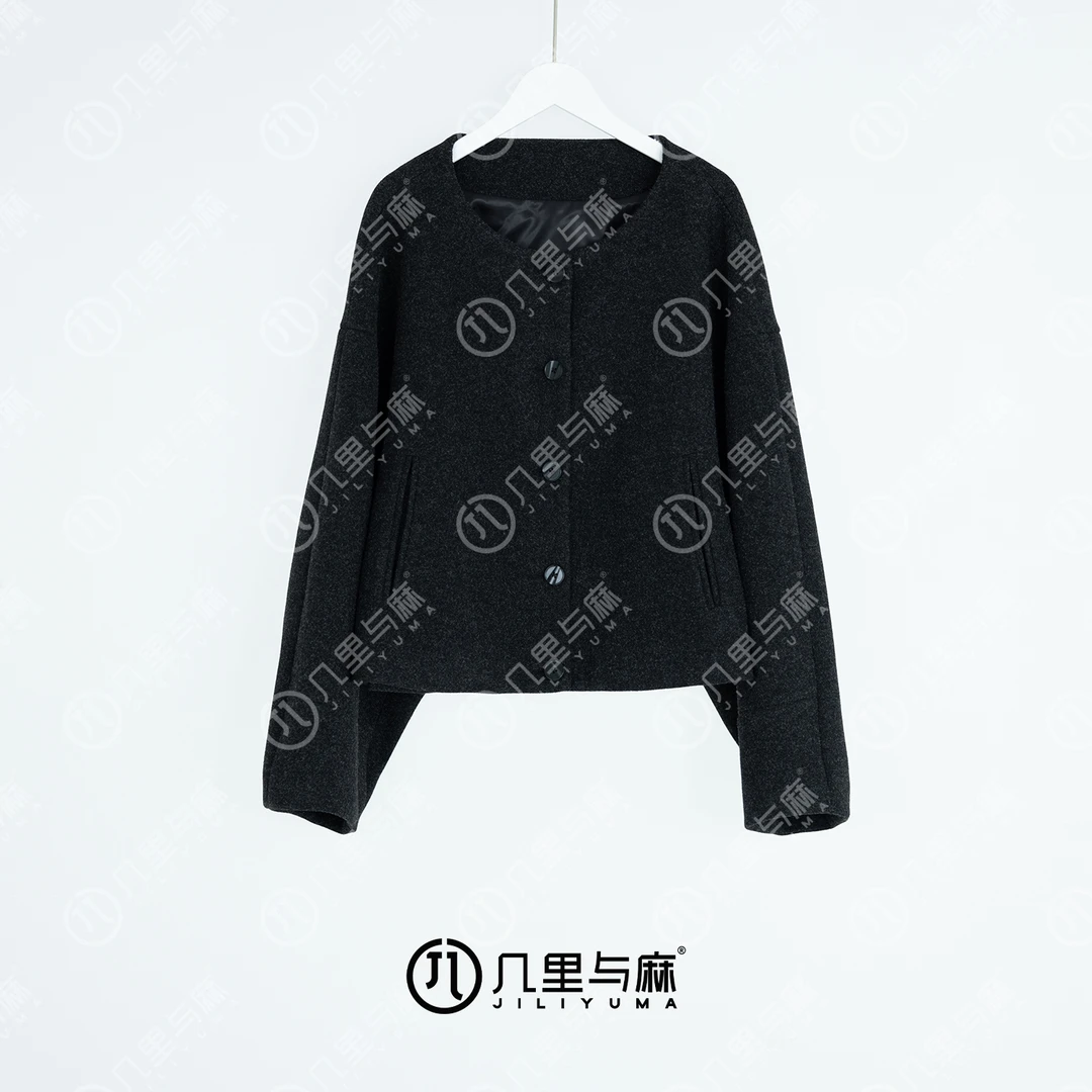 几里与麻【漓漓】气质轻奢毛呢外套 衣长55 胸围102 1080584