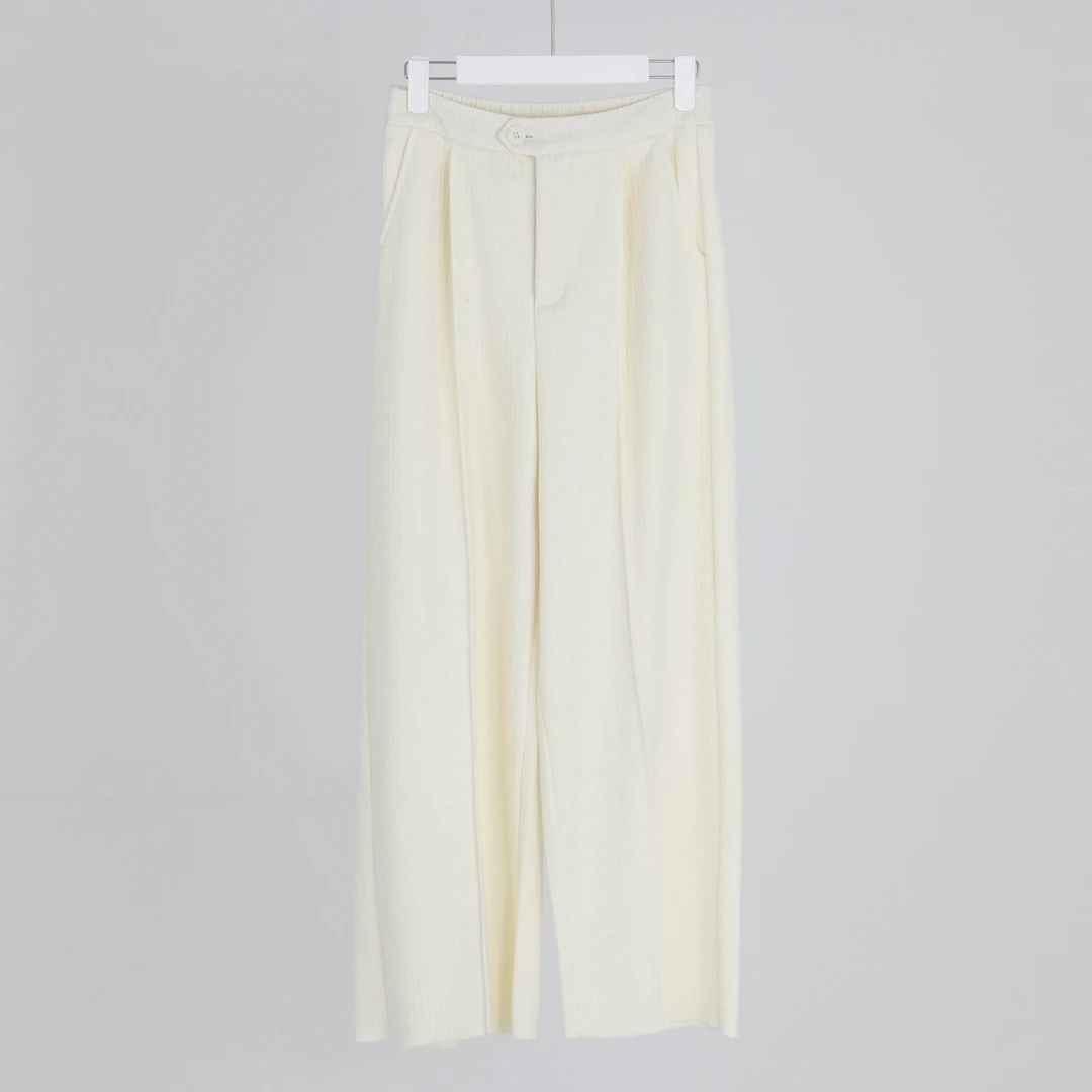 （几里）休闲百搭秋冬纯色设计感中腰休闲裤 裤长98 117120