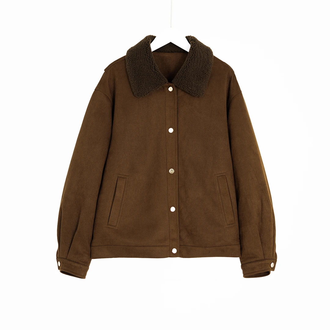 （几里）气质百搭纯色复古时尚短外套 衣长63 胸围122 106328