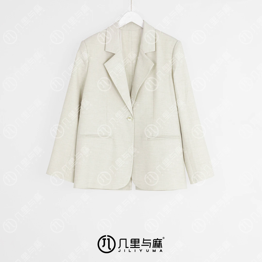 （几里）落玉痕-春秋纯色气质西装外套 衣长70 胸围112 1080231
