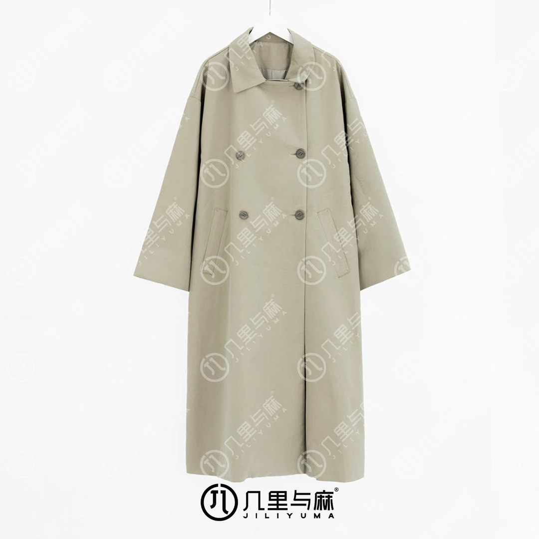 （几里与麻）玺玉-长款气质春秋风衣外套 衣长115 胸围114 1080649