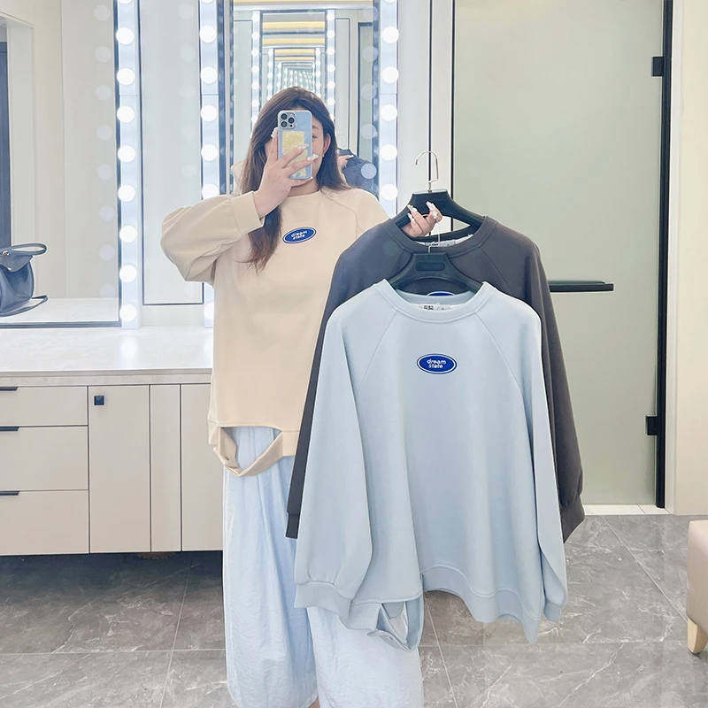 断码捡漏~卡纳瓦来 /设计师款慵懒套头卫衣18008花契200斤胖mm