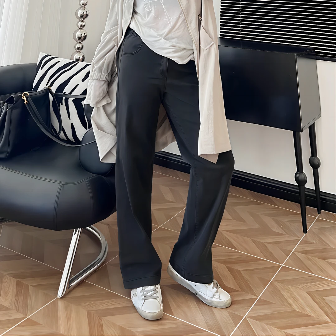 布莱尔塔 / 韩系弹力窄版直筒牛仔裤11506花契秋季200斤胖mm显瘦