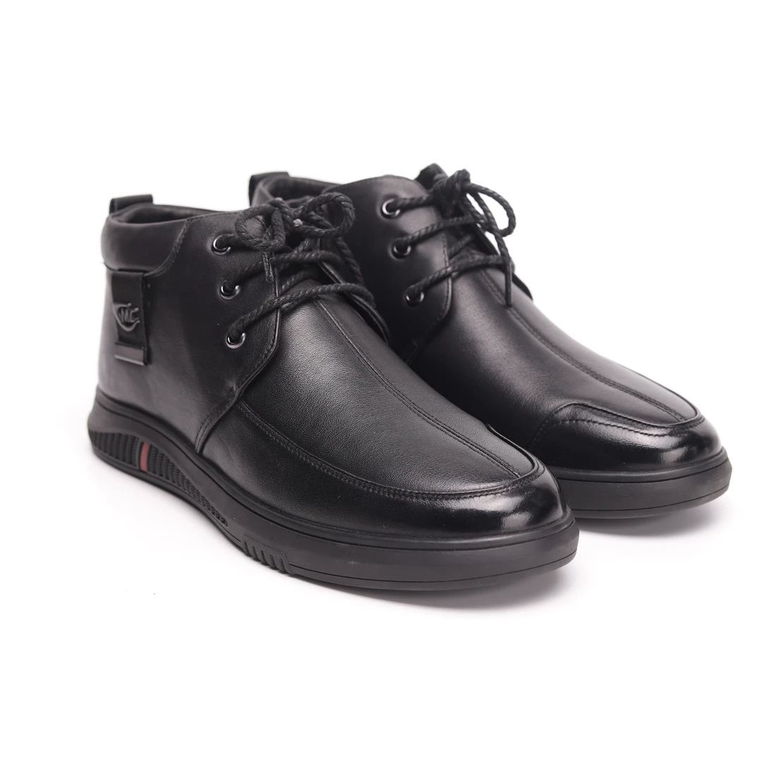 Jinho/金猴[厂庆专款]头层牛皮时尚休闲系带平底男棉鞋#880750