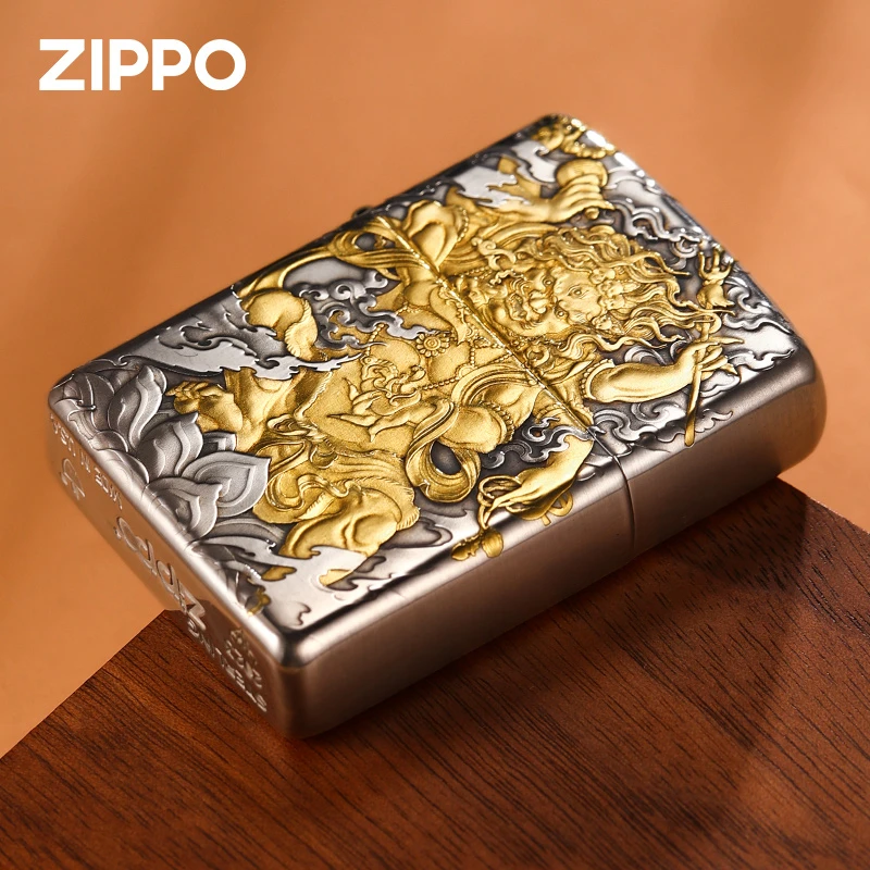 ZIPPO/之宝打火机纯银錾金大黑天男士送礼收藏龙年限定DY8918FD