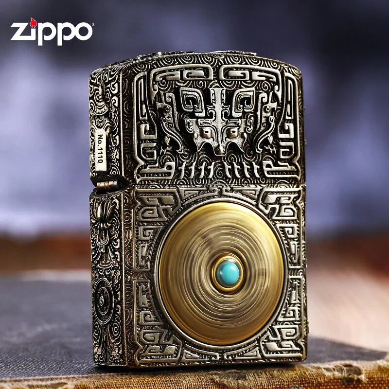 ZIPPO打火机重机星盘四象立体贴章精雕精刻男士送礼DYJ1