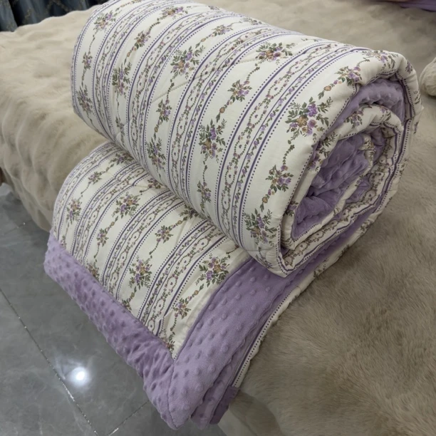 【百百棉】A版纯棉斜纹棉B版豆豆绒母婴级高克重安抚豆豆绒可机洗