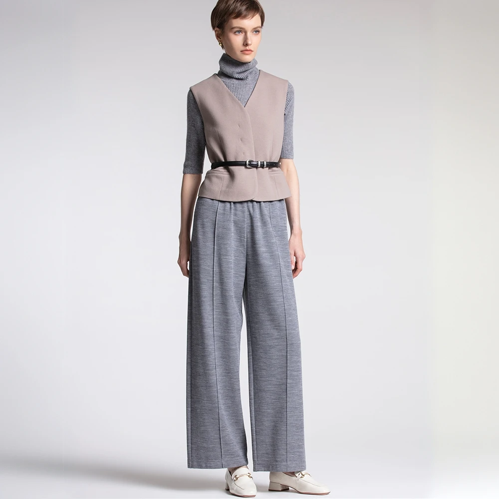 气质时尚灰色休闲直筒裤KY2147鸽羽灰