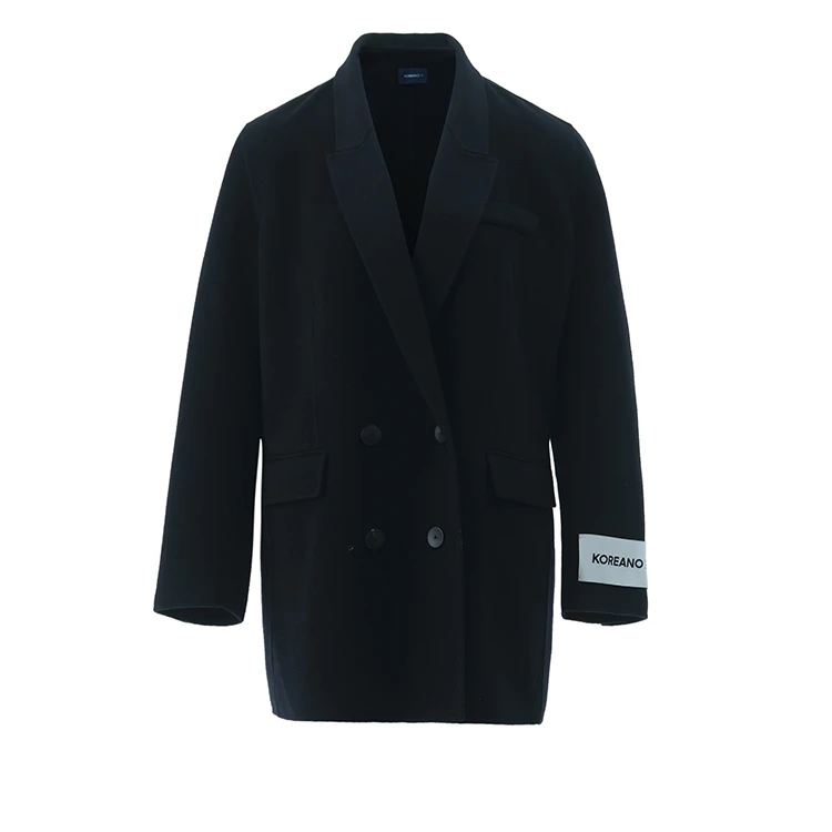 【KOREANO】冬季米兰黑色中长款羊毛西装外套 【H】 SY2660(JUN)