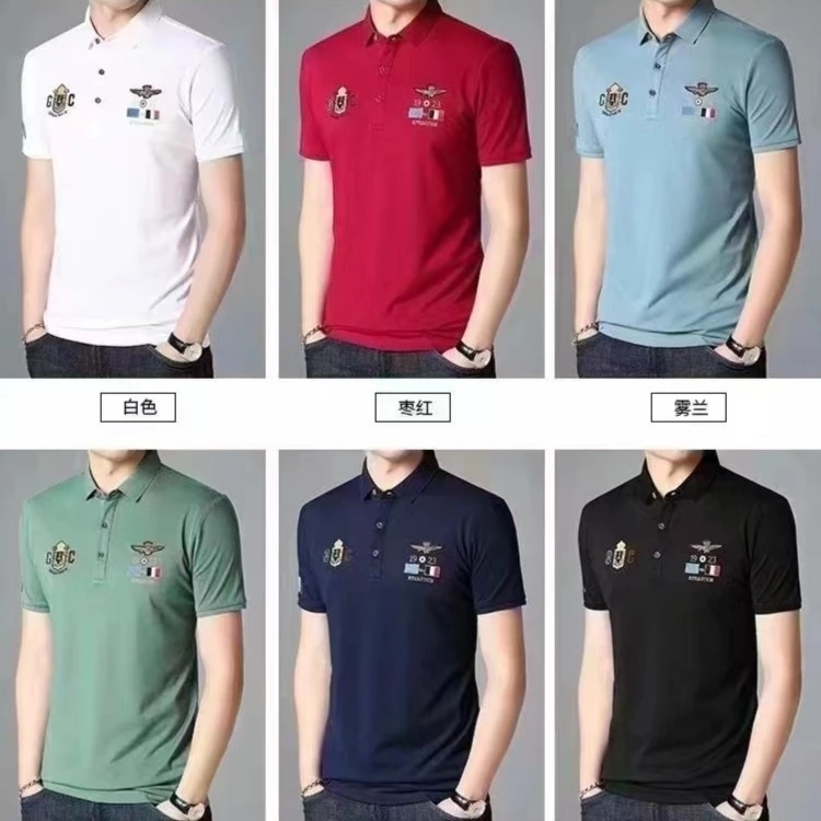 空军一号刺绣Polo衫t恤男士夏季半袖轻奢
