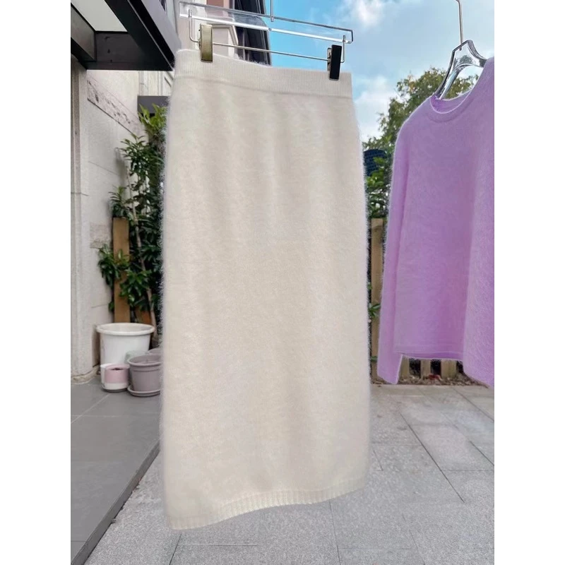 新品保暖随身版型拉绒山羊绒半身裙冬季时尚中长款轻奢秋冬显瘦