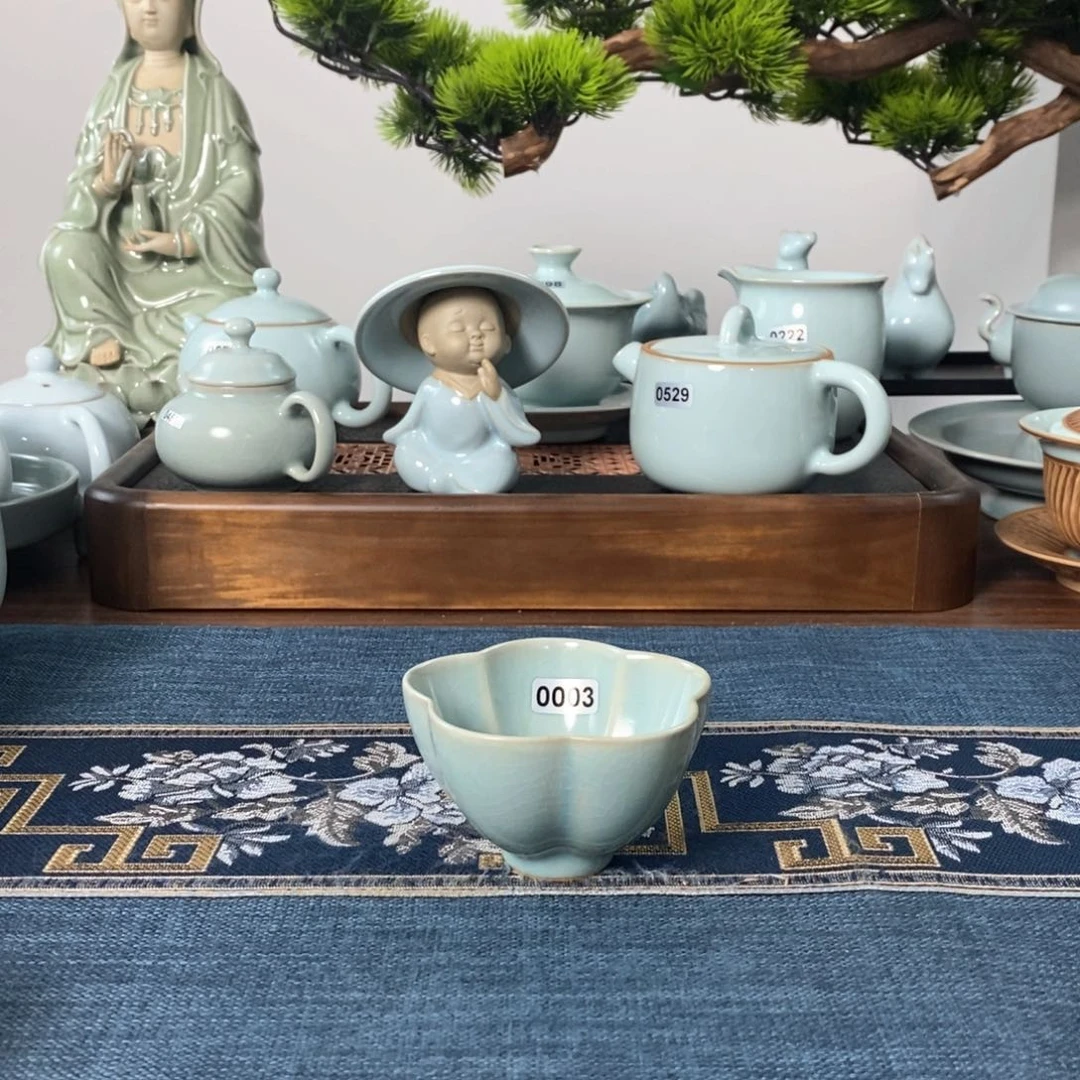 0003微瑕仿古釉梅花杯