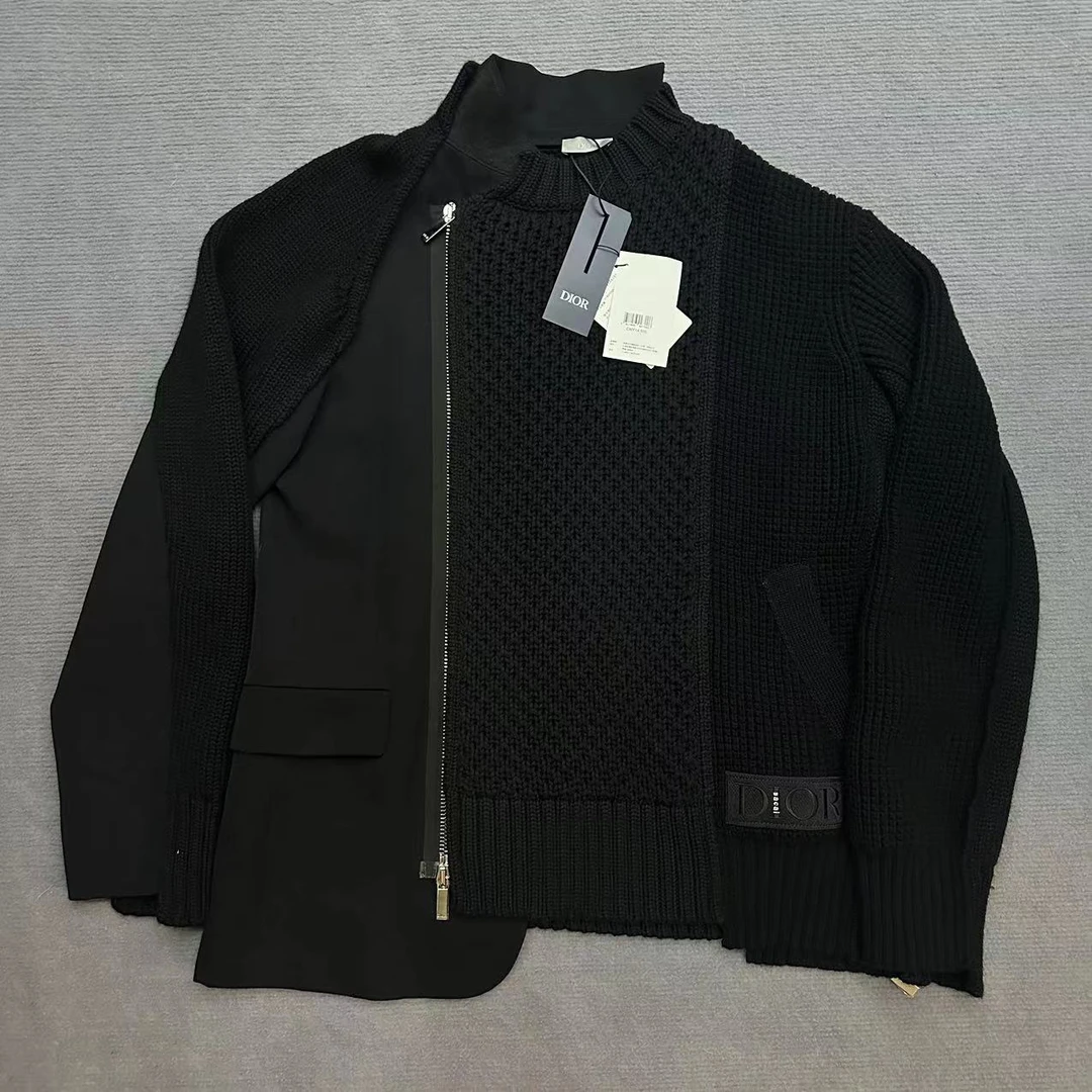 准新/DIOR联名Sacai/黑色针织混合夹克外套/XS码