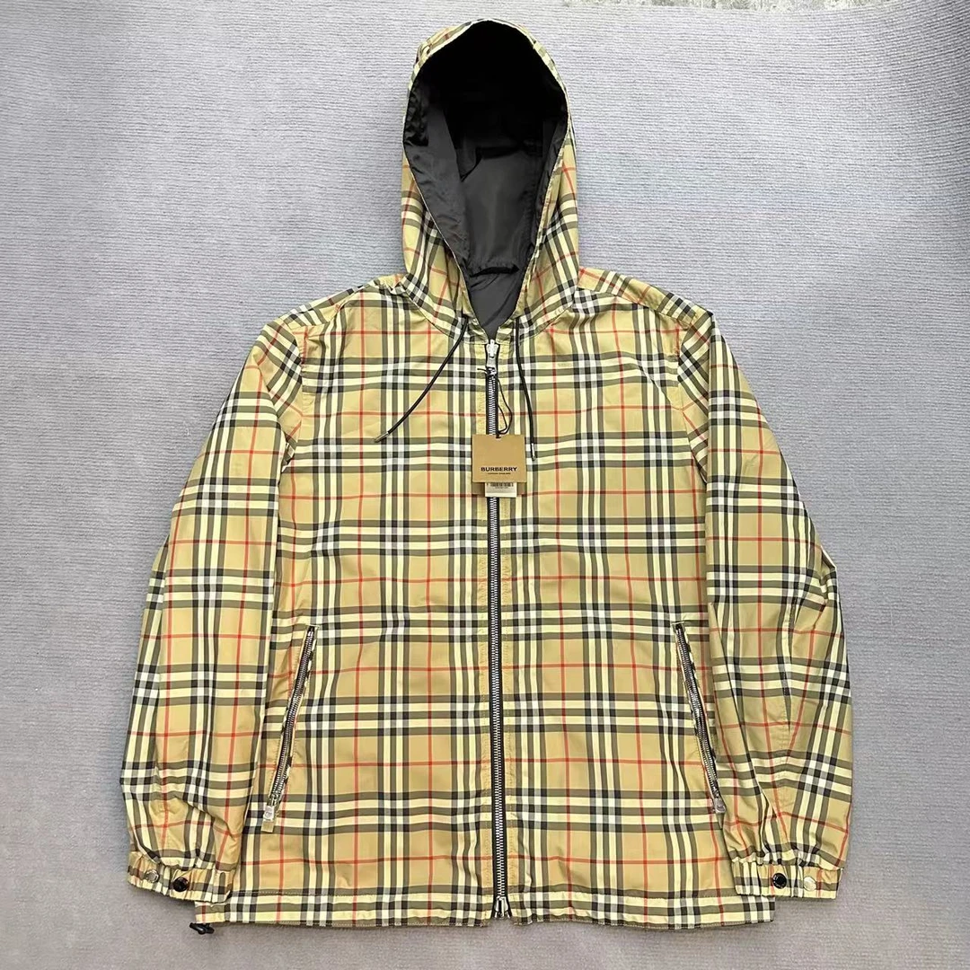 全新/BURBERRY博柏利/格纹双面穿夹克/L码